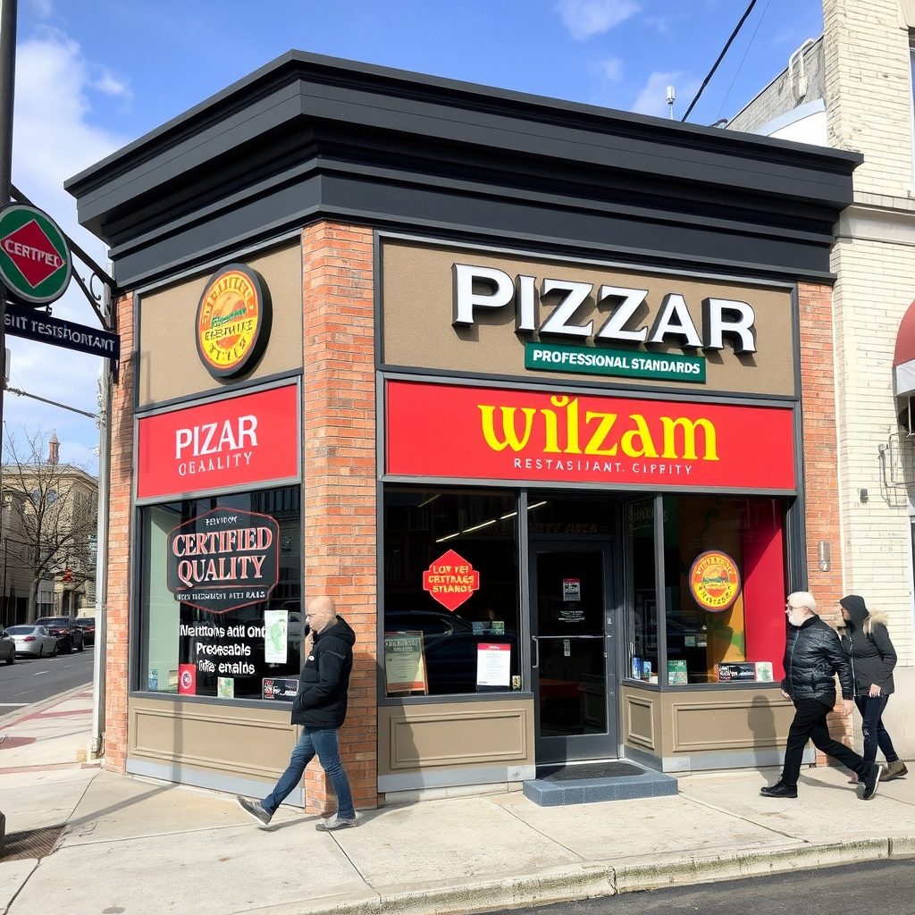 Pizza restaurant storefront with quality appearance and welcoming entrance