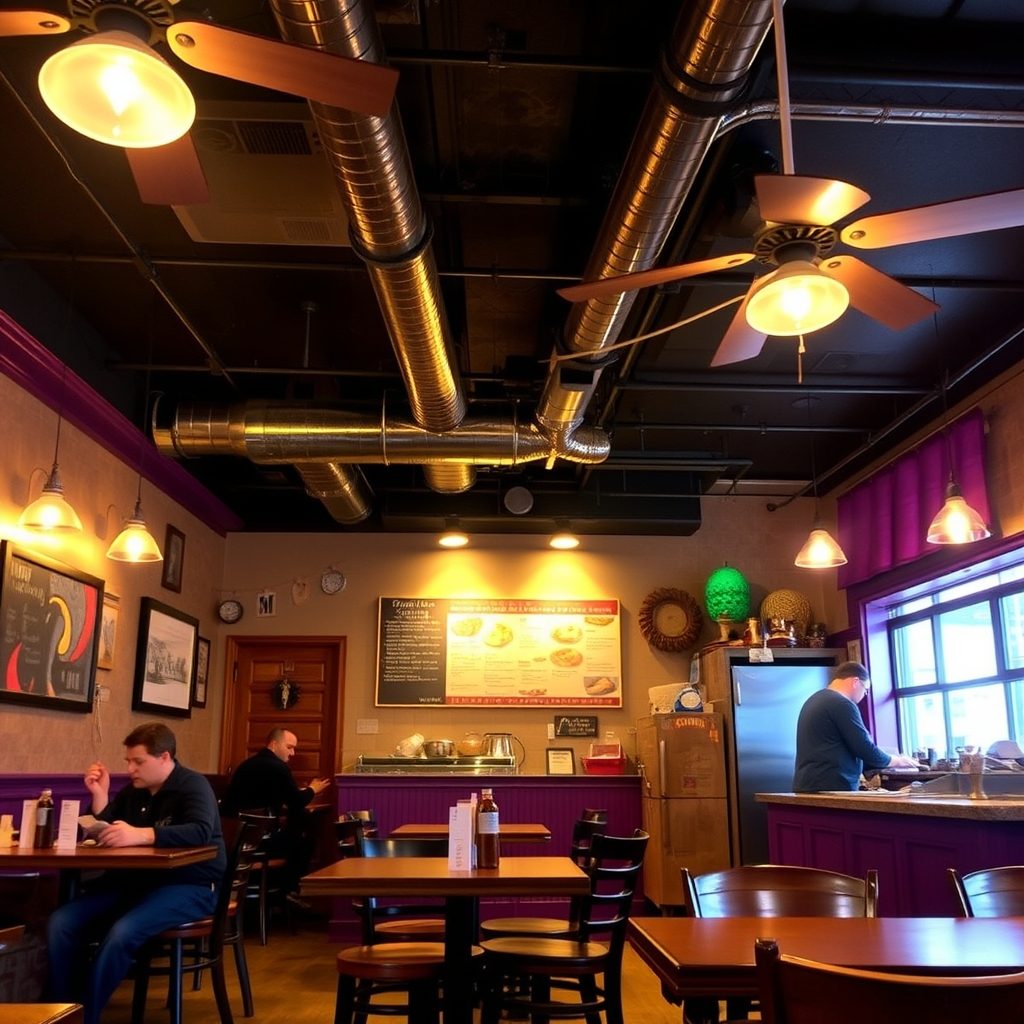 Pizza restaurant storefront with warm interior lighting and welcoming entrance