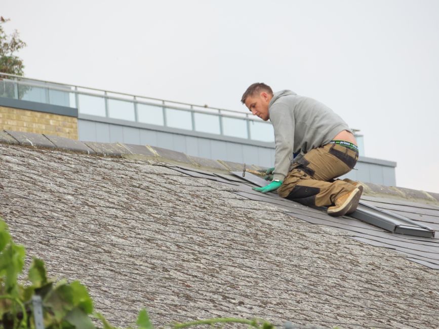 Expert roof repair service demonstration