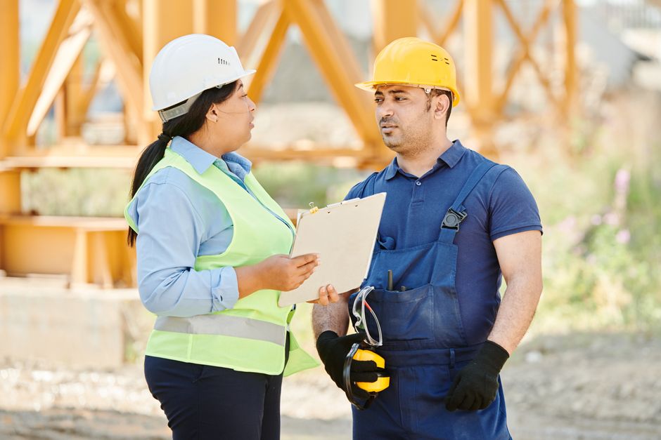 Professional roofing team collaborating